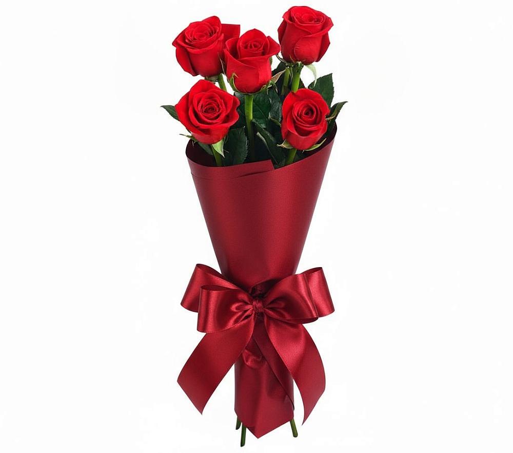 Букет 5 Красных роз Эдлесс Лав в Джубге