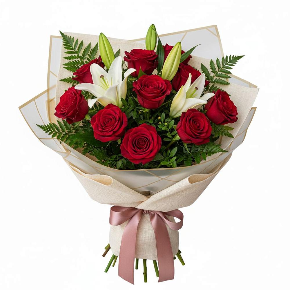 Букет цветов из: Лилии и Розы в Джубге