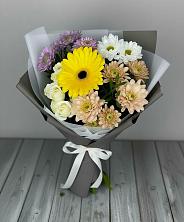Букет цветов из:  Розы, Герберы и Хризантемы в Джубге