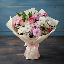 Букет цветов из:  Хризантемы, Альстромерии и Розы в Джубге