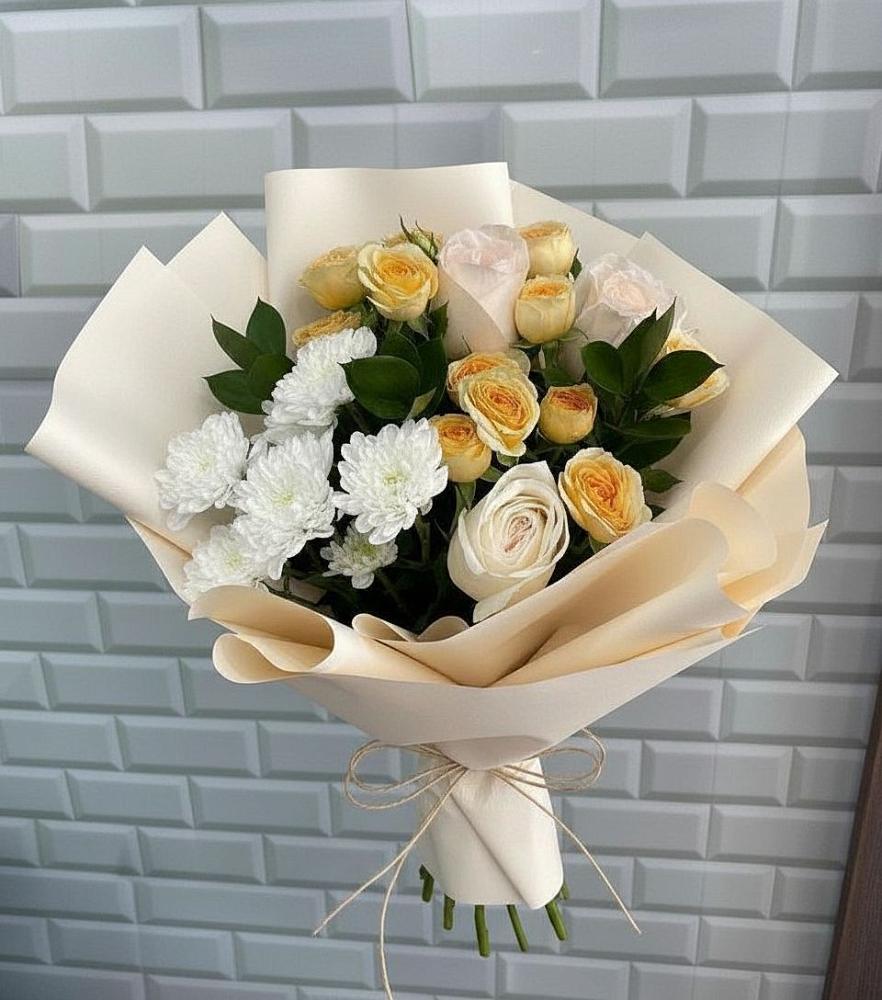 Букет цветов из: Розы и Хризантемы в Джубге