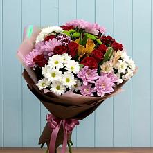 Букет цветов из:  Розы, Хризантемы и Альстромерии #REPLACE_PRED# Джубге